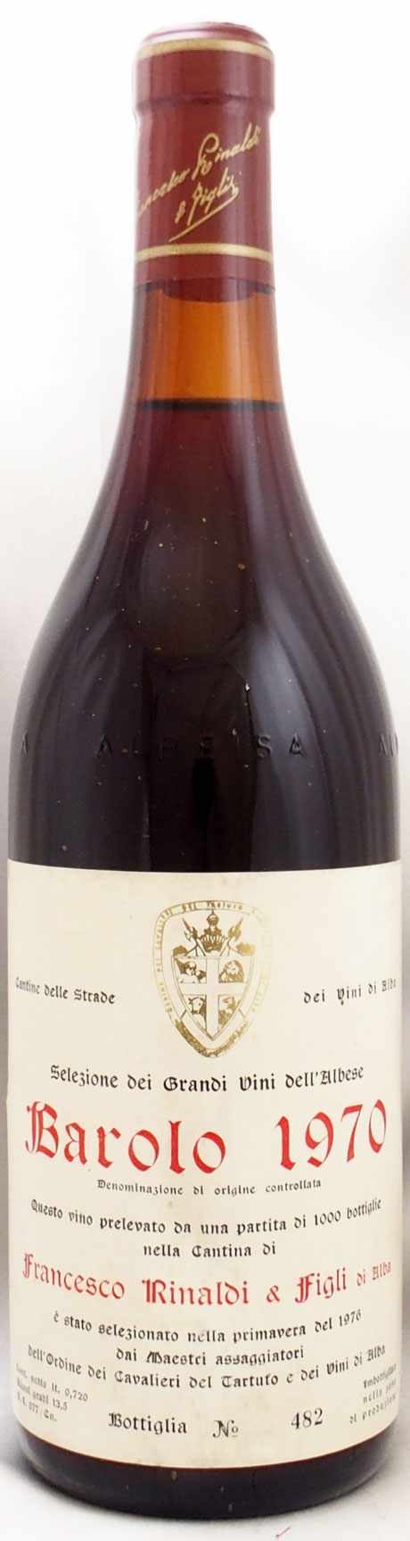 1970年 バローロ カヴァリエーリ デル タルトゥーフォ フランチェスコ リナルディbarolo Cavalieri Del Tartufo Francesco Rinaldiの販売 ヴィンテージワイン専門店のnengou Wine Com